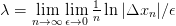 λ =  lim  lim  1ln |Δxn  |∕𝜖
     n→∞ 𝜖→0 n  