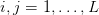 i,j =  1,...,L  