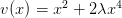 v(x) = x2 + 2λx4   