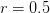 r = 0.5  