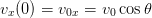 vx(0) = v0x = v0 cos𝜃  