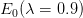 E0(λ =  0.9)  