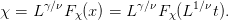 χ =  Lγ∕νFχ (x ) = Lγ∕νFχ(L1 ∕νt).
