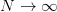 N →  ∞ 