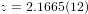 z = 2.1665(12)  