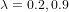 λ = 0.2,0.9  