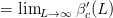             ′
=  limL → ∞ βc(L)  