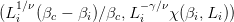 (L1∕ν(β  − β )∕β ,L− γ∕νχ (β ,L ))
   i   c    i   c  i       i  i  