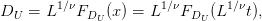         1∕ν            1∕ν       1∕ν
DU  = L   FDU (x) = L   FDU (L   t),
